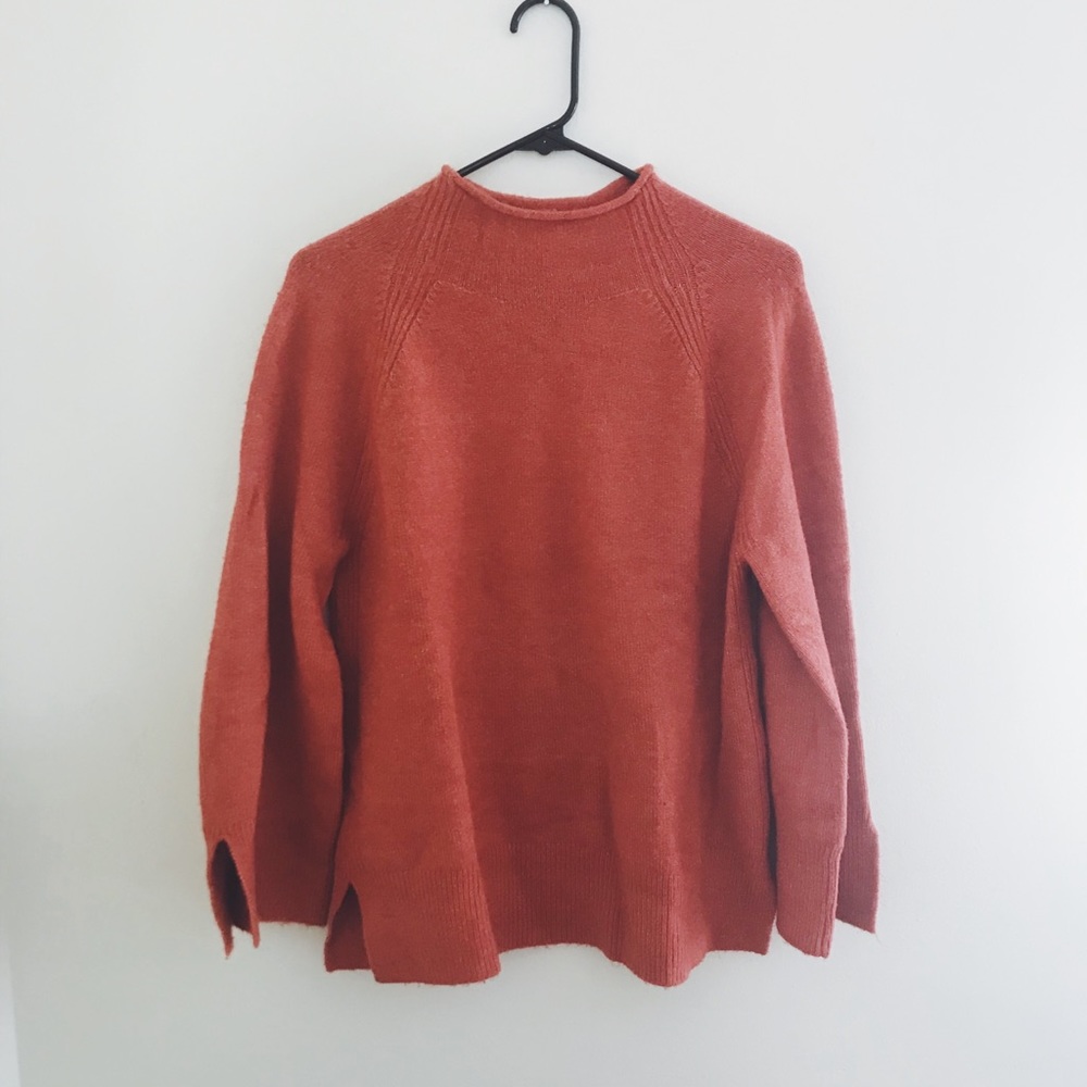 LOFT | Mock-neck orange sweater